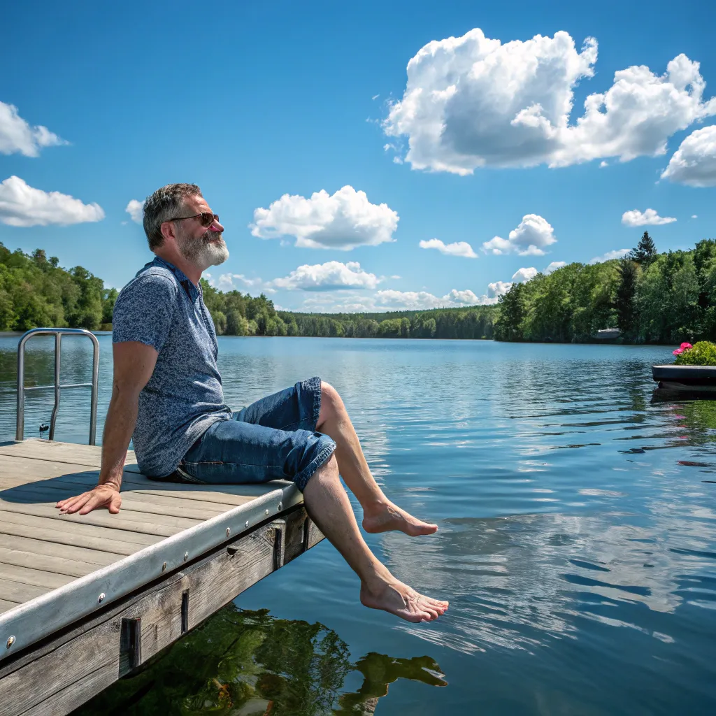 Photo of John Fisher enjoying a sunny day at the lake